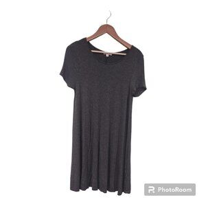 Women's Gray T-shirt Dress Midi Length Size M